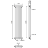 Mexen Denver dekorativer Heizkörper 1600 x 378 mm, 1487 W, anthrazit - W215-1600-378-00-66