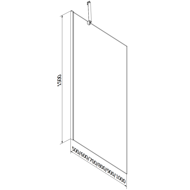 Mexen Next Duschabtrennung 1-flügelig 90 x 150 cm, Graphit, gebürstetes Gun Gray - 895-090-000-00-40-66
