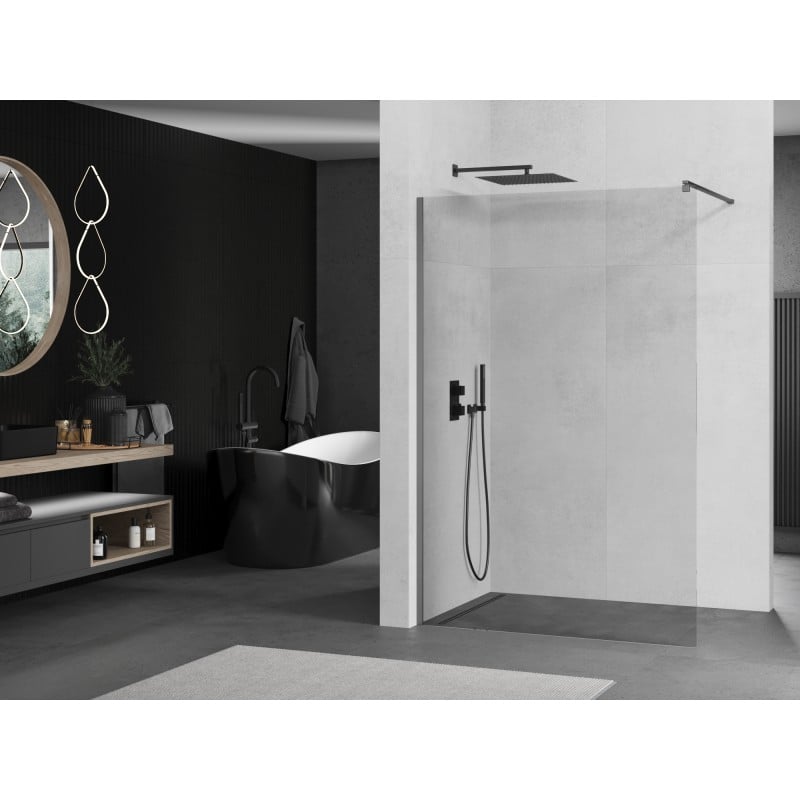 Mexen Kioto Duschwand Walk-in 105 x 200 cm, transparent 8 mm, Gun Metal - 800-105-101-95-00