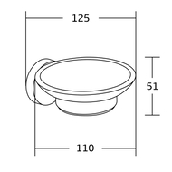 Mexen Tiber Seifenschale, schwarz - 7050539-70
