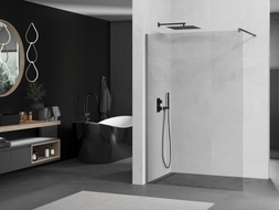 Mexen Kioto Duschwand Walk-in 160 x 200 cm, transparent 8 mm, Gun Metal - 800-160-101-95-00