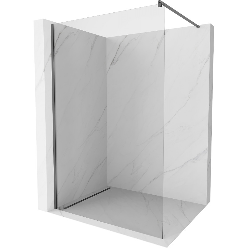 Mexen Kioto Duschwand Walk-in 180 x 200 cm, transparent 8 mm, Gunmetal - 800-180-101-95-00