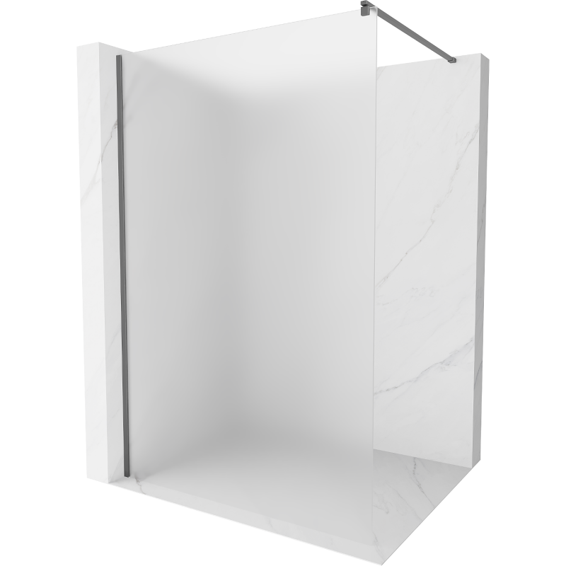 Mexen Kioto Duschwand Walk-in 70 x 200 cm, mattiert 8 mm, Gun Metal - 800-070-101-95-30