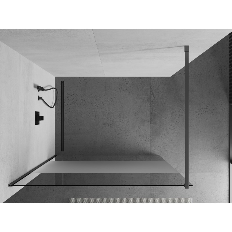 Mexen Kioto Duschwand Walk-in 80 x 200 cm, transparent/gefrostet 8 mm, gun metal - 800-080-101-95-35