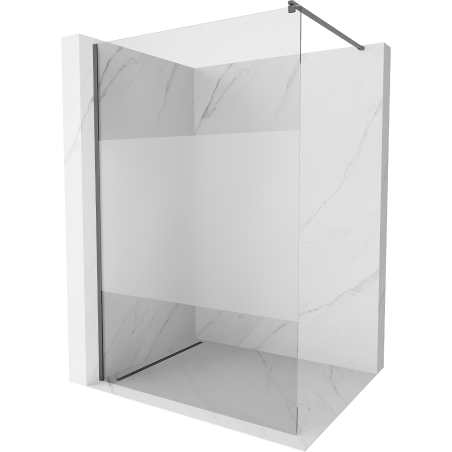 Mexen Kioto Duschwand Walk-in 80 x 200 cm, transparent/gefrostet 8 mm, gun metal - 800-080-101-95-35