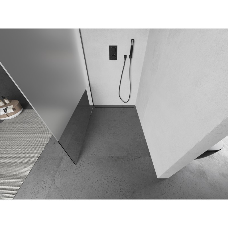 Mexen Kioto Duschwand Walk-in 100 x 200 cm, transparent/Eis 8 mm, Gunmetal - 800-100-101-95-35