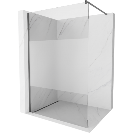 Mexen Kioto Duschwand Walk-in 120 x 200 cm, transparent/matt 8 mm, Gun Metal - 800-120-101-95-35