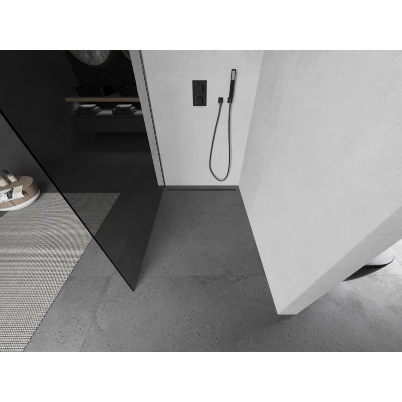 Mexen Kioto Duschwand Walk-in 110 x 200 cm, graphit 8 mm, Gun Metal - 800-110-101-95-40