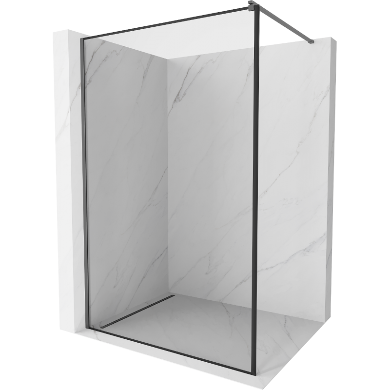 Mexen Kioto Duschwand Walk-in 120 x 200 cm, schwarzer Rahmen 8 mm, Gun Metal - 800-120-101-95-70