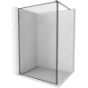 Mexen Kioto Duschwand Walk-in 160 x 200 cm, schwarzer Rahmen 8 mm, Gun Metal - 800-160-101-95-70