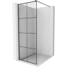 Mexen Kioto Duschwand Walk-in 80 x 200 cm, schwarzes Raster 8 mm, Gun Metal - 800-080-101-95-77