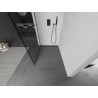 Mexen Kioto Duschwand Walk-in 100 x 200 cm, schwarzes Gitter 8 mm, Gun Metal - 800-100-101-95-77