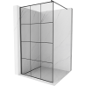 Mexen Kioto Duschwand Walk-in 110 x 200 cm, schwarzes Gitter 8 mm, Gun-Metal - 800-110-101-95-77