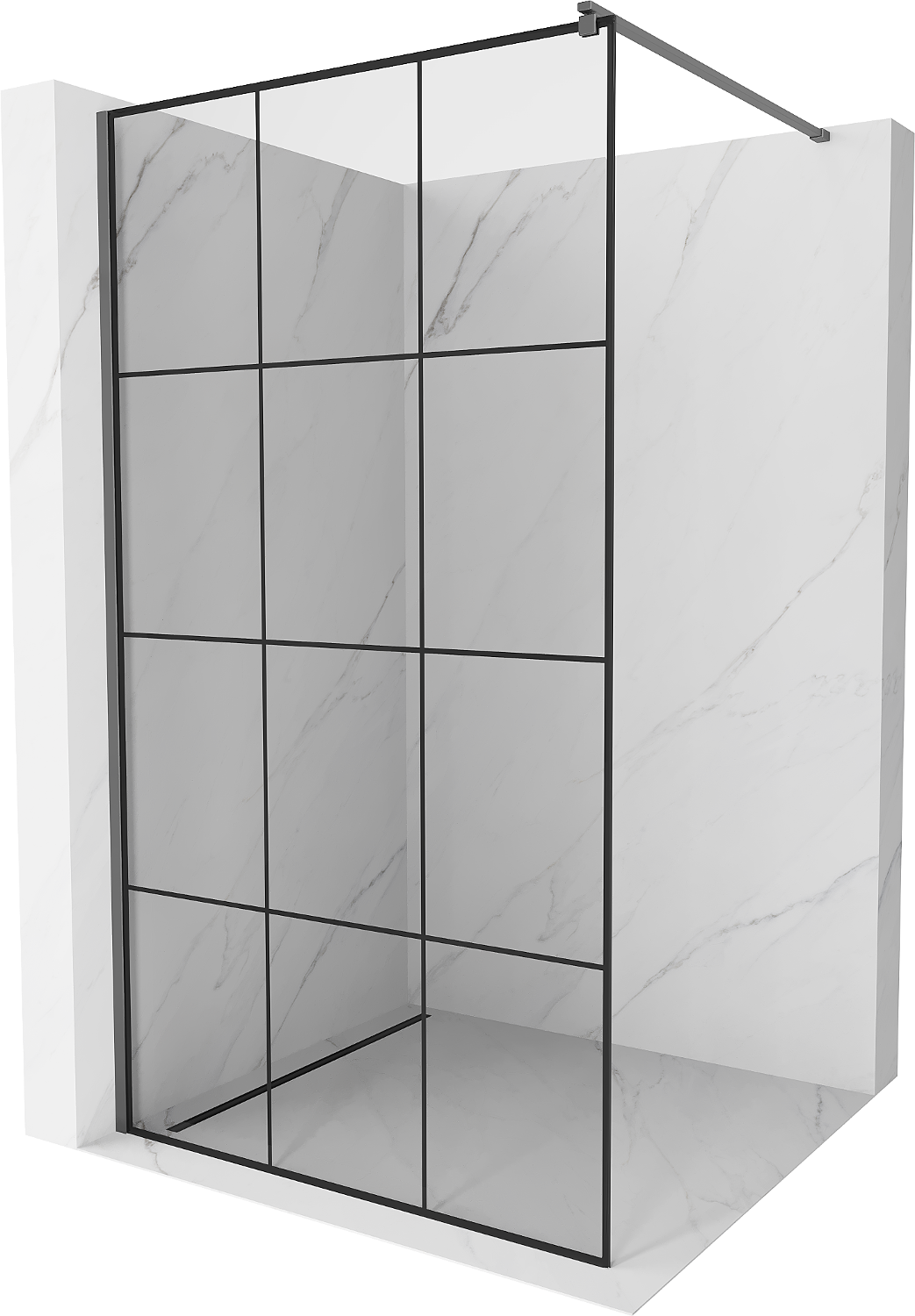 Mexen Kioto Walk-in Duschwand 110 x 200 cm, schwarzes Muster 8 mm, Gunmetal - 800-110-101-95-77