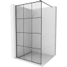 Mexen Kioto Duschwand Walk-In 120 x 200 cm, schwarzes Gitter 8 mm, Gun Metal - 800-120-101-95-77