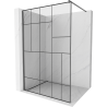 Mexen Kioto Duschwand Walk-in 110 x 200 cm, schwarzes Muster 8 mm, Gun Metal - 800-110-101-95-78