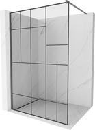 Mexen Kioto Walk-in-Duschwand 140 x 200 cm, schwarzes Muster 8 mm, Gun Metal - 800-140-101-95-78