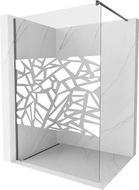 Mexen Kioto Duschwand Walk-in 70 x 200 cm, weißes Muster 8 mm, Gun Metal - 800-070-101-95-85