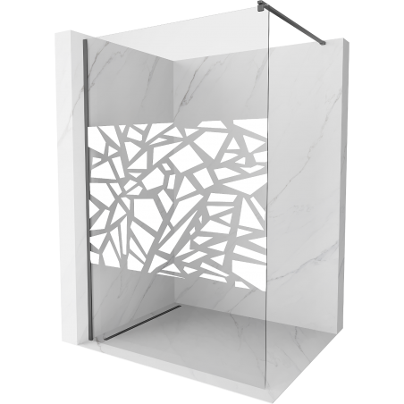 Mexen Kioto Duschwand Walk-in 90 x 200 cm, weißes Muster 8 mm, Gunmetal - 800-090-101-95-85