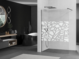 Mexen Kioto Duschwand Walk-in 130 x 200 cm, weißes Muster 8 mm, Gunmetal - 800-130-101-95-85
