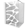 Mexen Kioto Duschwand Walk-in 70 x 200 cm, weiße Welle 8 mm, Gun Metal - 800-070-101-95-97