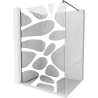 Mexen Kioto Duschwand Walk-in 120 x 200 cm, weiße Welle 8 mm, Gun Metal - 800-120-101-95-97
