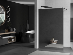 Mexen Kioto Duschwand Walk-in 130 x 200 cm, Spiegel 8 mm, Gun Metal - 800-130-101-95-50