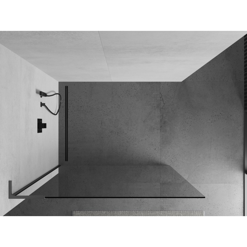 Mexen Kioto L Duschwand Walk-in 65 x 200 cm, transparent, Gun Metal - 800-065-103-95-00