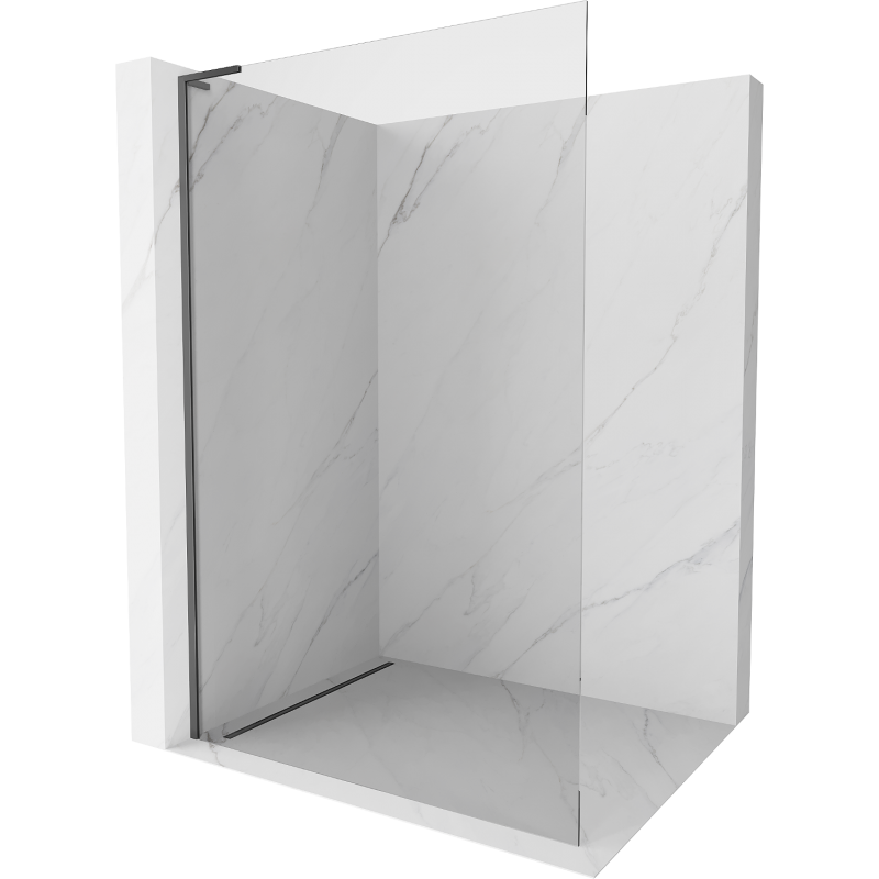 Mexen Kioto L Duschwand Walk-in 90 x 200 cm, transparent, Gun Metal - 800-090-103-95-00