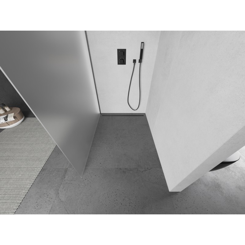 Mexen Kioto L Duschwand Walk-in 70 x 200 cm, matt, Gunmetal - 800-070-103-95-30