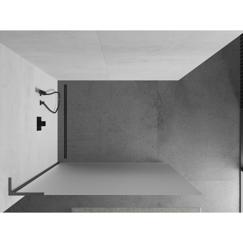 Mexen Kioto L Duschwand Walk-in 110 x 200 cm, matt, gun metal - 800-110-103-95-30