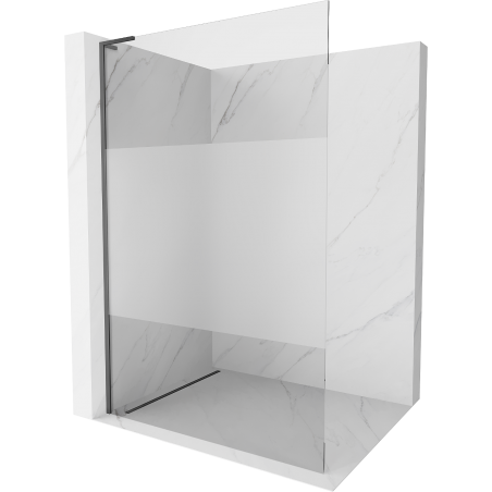 Mexen Kioto L Duschwand Walk-in 70 x 200 cm, transparent/matt, Gun Metal - 800-070-103-95-35