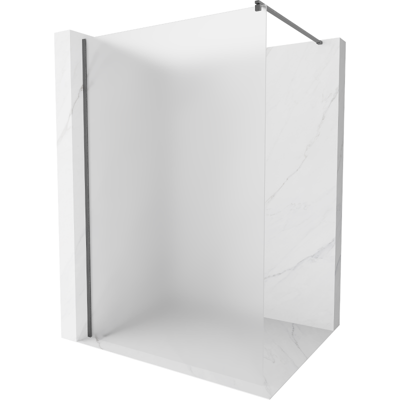 Mexen Kioto Duschwand Walk-in 70 x 200 cm, Frost 8 mm, gebürstet Gun Gray - 800-070-101-66-30