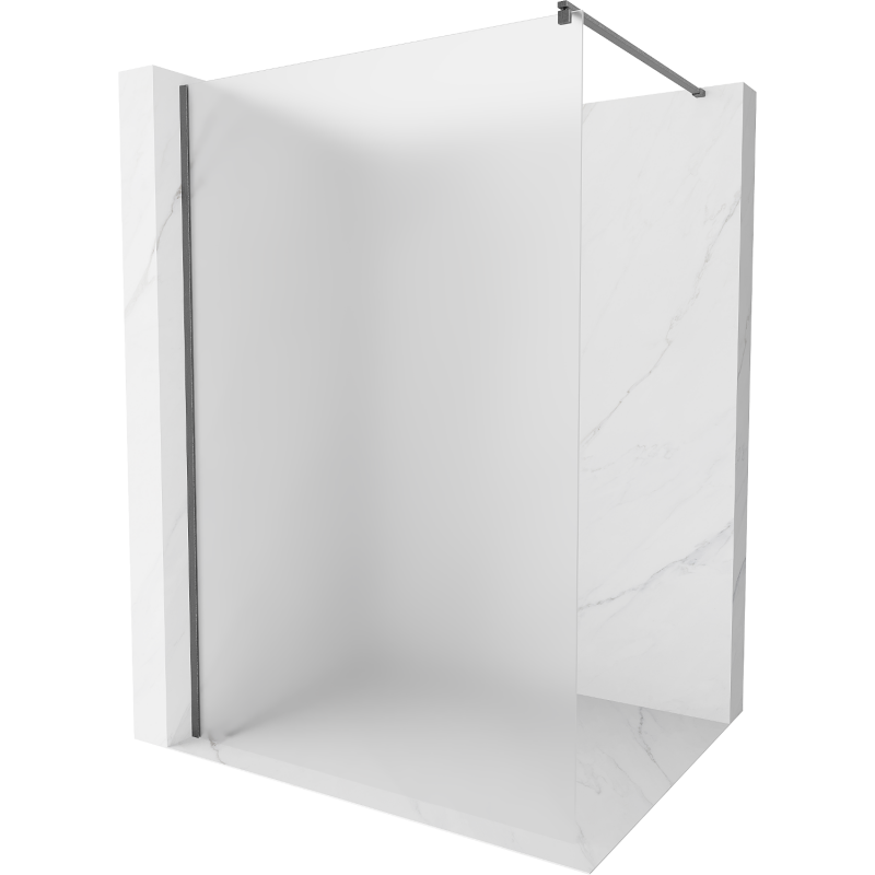 Mexen Kioto Duschwand Walk-in 100 x 200 cm, Frost 8 mm, Gun Gray gebürstet - 800-100-101-66-30