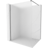 Mexen Kioto Duschwand Walk-in 100 x 200 cm, Frost 8 mm, Gun Gray gebürstet - 800-100-101-66-30