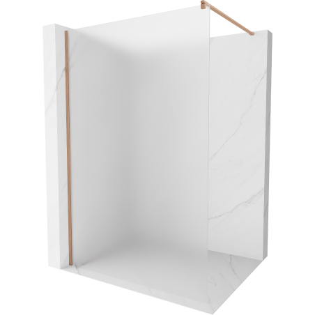 Mexen Kioto Duschwand Walk-in 90 x 200 cm, Frostglas 8 mm, gebürstetes Kupfer - 800-090-101-65-30