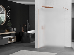 Mexen Kioto Duschwand Walk-in 140 x 200 cm, mattiert 8 mm, gebürstetes Kupfer - 800-140-101-65-30