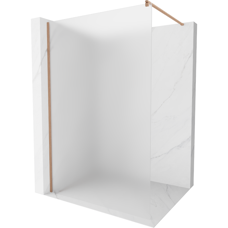 Mexen Kioto Duschwand Walk-in 140 x 200 cm, mattiert 8 mm, gebürstetes Kupfer - 800-140-101-65-30