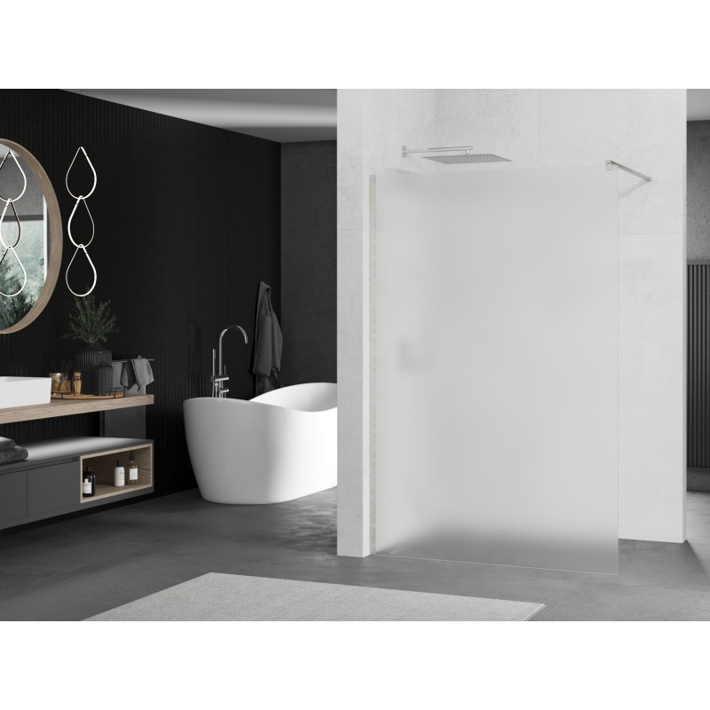 Mexen Kioto Duschwand Walk-in 70 x 200 cm, mattiert 8 mm, gebürsteter Nickel - 800-070-101-97-30