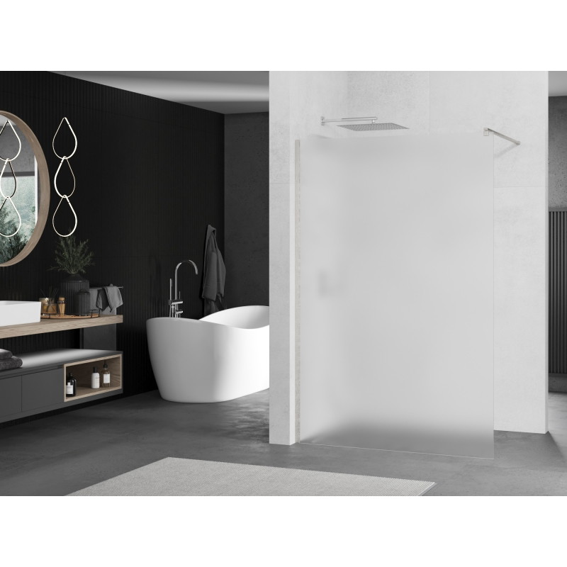 Mexen Kioto Duschwand Walk-in 100 x 200 cm, satiniert 8 mm, gebürstetes Nickel - 800-100-101-97-30
