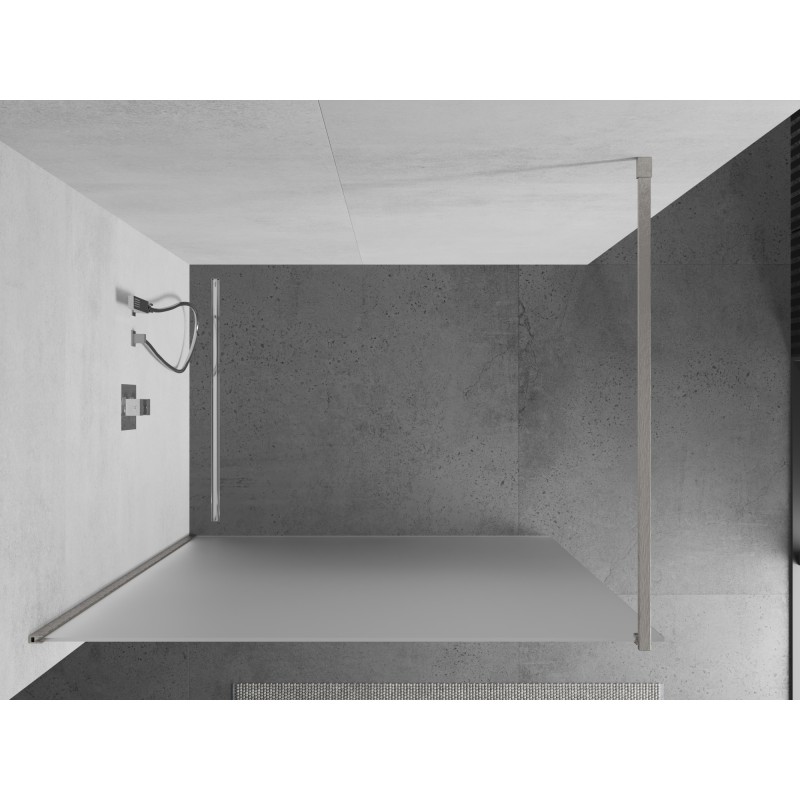 Mexen Kioto Duschwand Walk-in 140 x 200 cm, Frost 8 mm, gebürsteter Nickel - 800-140-101-97-30