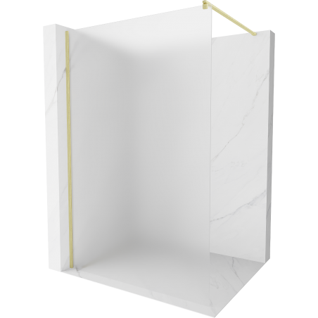 Mexen Kioto Duschwand Walk-in 100 x 200 cm, Frost 8 mm, Gold gebürstet - 800-100-101-55-30