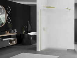 Mexen Kioto Duschwand Walk-in 120 x 200 cm, Frost 8 mm, Gold gebürstet - 800-120-101-55-30