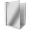 Mexen Kioto L Duschwand Walk-in 80 x 200 cm, Spiegel, Gunmetal - 800-080-103-95-50