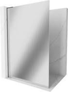 Mexen Kioto L Duschwand Walk-in 90 x 200 cm, Spiegel, Gun Metal - 800-090-103-95-50