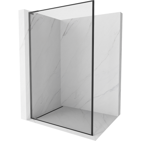 Mexen Kioto L Duschwand Walk-in 90 x 200 cm, schwarzer Rahmen, Gun Metal - 800-090-103-95-70