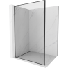 Mexen Kioto L Duschwand Walk-in 110 x 200 cm, schwarzer Rahmen, Gun Metall - 800-110-103-95-70