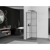 Mexen Kioto L Duschwand Walk-in 70 x 200 cm, schwarzes Gitter, Gun Metal - 800-070-103-95-77