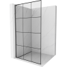 Mexen Kioto L Duschwand Walk-in 100 x 200 cm, schwarzes Gitter, Gun Metal - 800-100-103-95-77