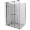Mexen Kioto L Duschwand Walk-in 80 x 200 cm, schwarzes Muster, Gun Metal - 800-080-103-95-78